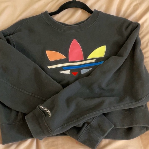 NEW WITHOUT TAGS: Adidas Crop Crewneck Sweatshirt - Picture 2 of 3